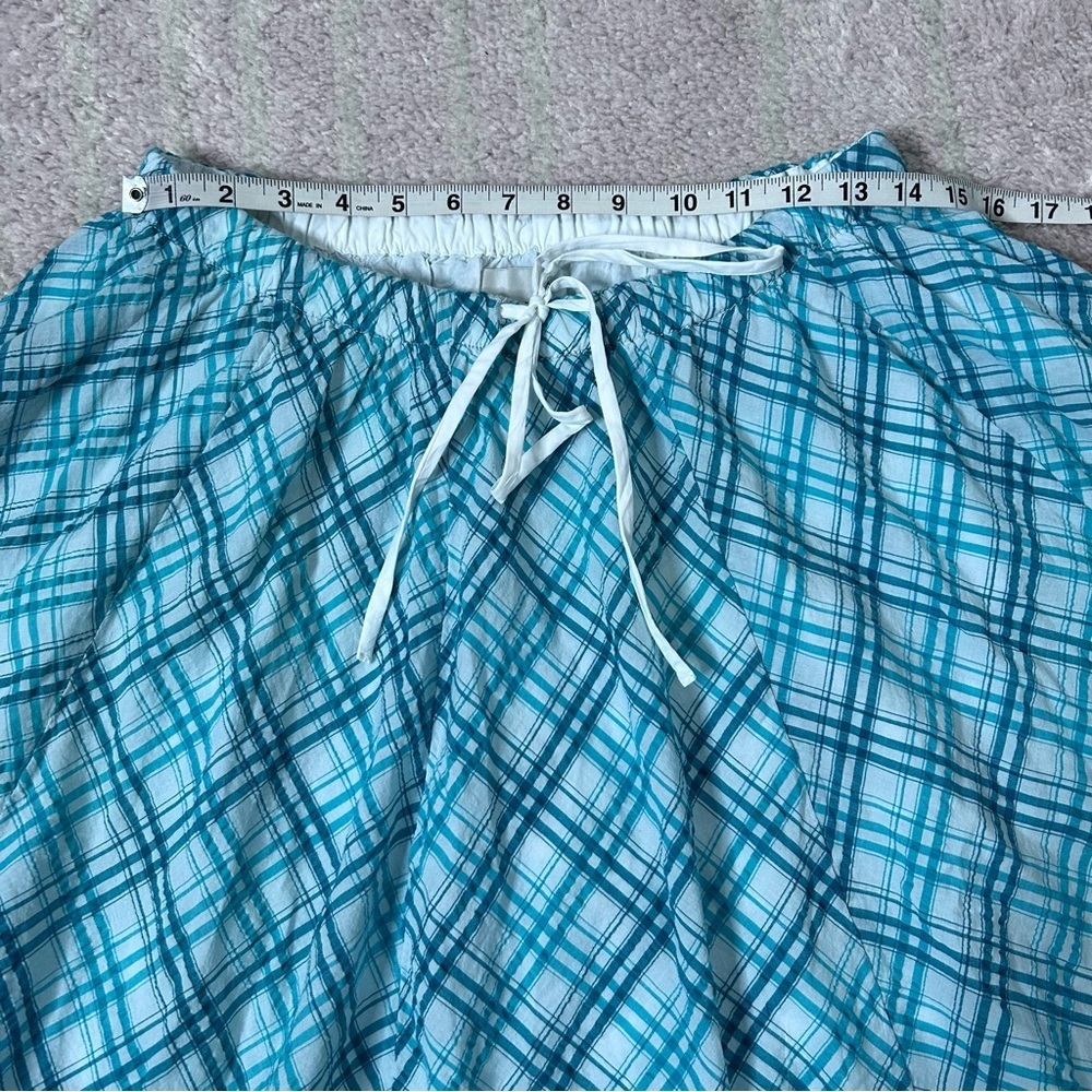 NWT Anthropologie Maeve Teal and White Plaid A Line Midi Skirt Size‎ Medium - Picture 8 of 11